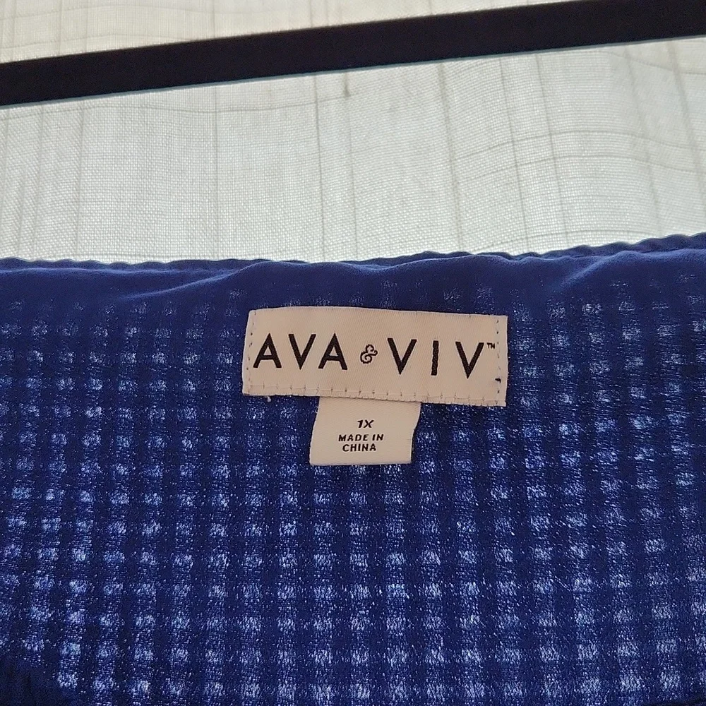 Ava and Viv dark blue gingham maxi dress - Picture 3 of 3